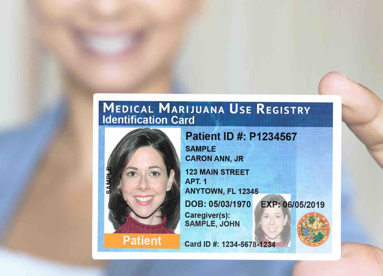 Example Florida medical marijuana certification card